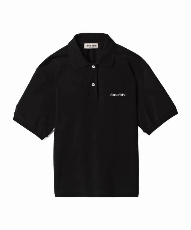 Miu 新品 徽标字母polo短袖t恤 Sml