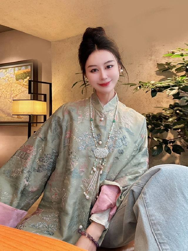 外套 新中式旗袍马甲外搭新款改良上衣背心年轻款唐装女中国风外套 Smlxl
