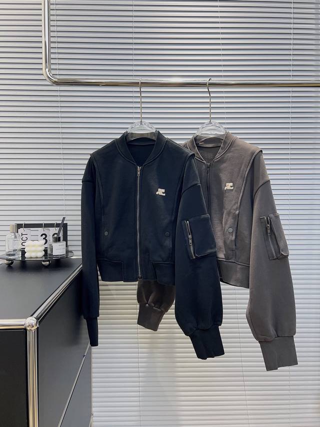 Cpu飞行夹克外套 高级 时髦 运动风~黑色显瘦天花板灰色 百穿不厌 又慵懒又时髦 化繁为简的设计 让随性穿着成为生活常态的质感 黑色 灰色 Sml