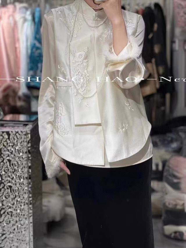 外套 高版本 欧货女装小众设计高级感复古新中式国风显瘦遮肉短外套 上衣smlxl