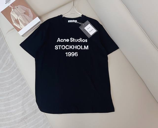 Ac*E Studios 新款做破植绒徽标logot-Shirt 定制纯棉面料 磨毛 棉柔舒适 图标新颖 个性时尚 内穿外搭必备单品哦 最高品质 欢迎对比 白色