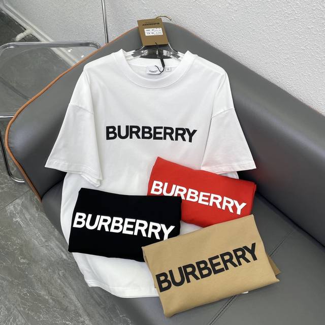 Burberry2024早春新款超级百搭经典立体字母图案t恤 4个色xs S M
