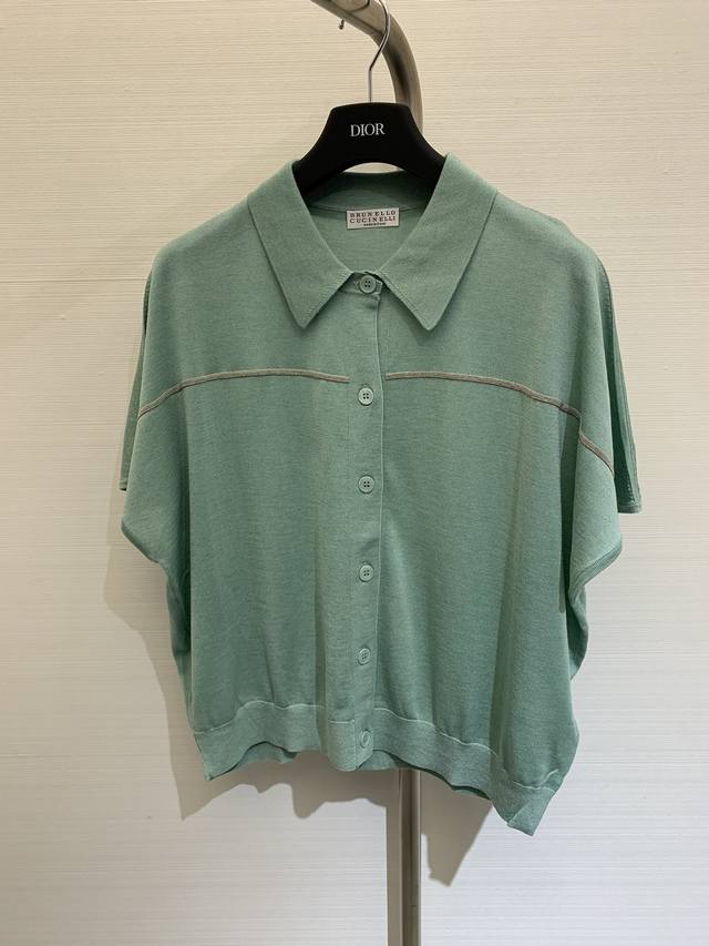 夏季新款 领丝绵针织开衫，羊毛天丝棉混坊面料，轻薄舒适，超百搭 颜色：绿色 白色 藏蓝 码数：