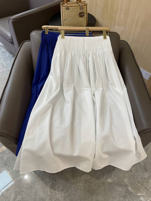 232662#新款半裙 原单品质 压褶子半裙 白色 0-2-4 码