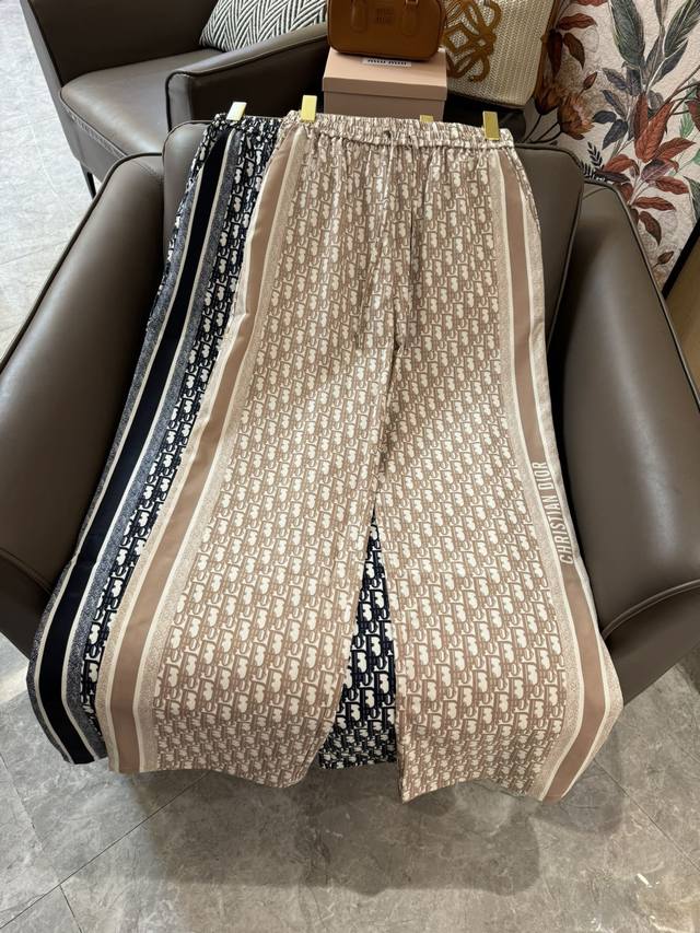 Xh020#新款长裤 Dior老花提花棉 字母印花 长裤 灰色 粉色 Sml