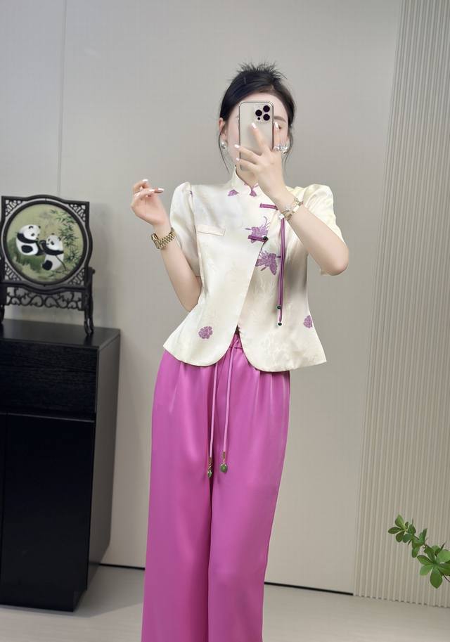 新中式时尚气质休闲套装，包容性超强巨显瘦 两色smlxl