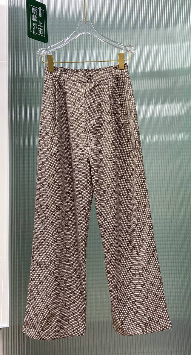 Gucc*2024新款提花直筒休闲裤，气质与温柔并存的款。可咸可甜，活力满满。单色sml