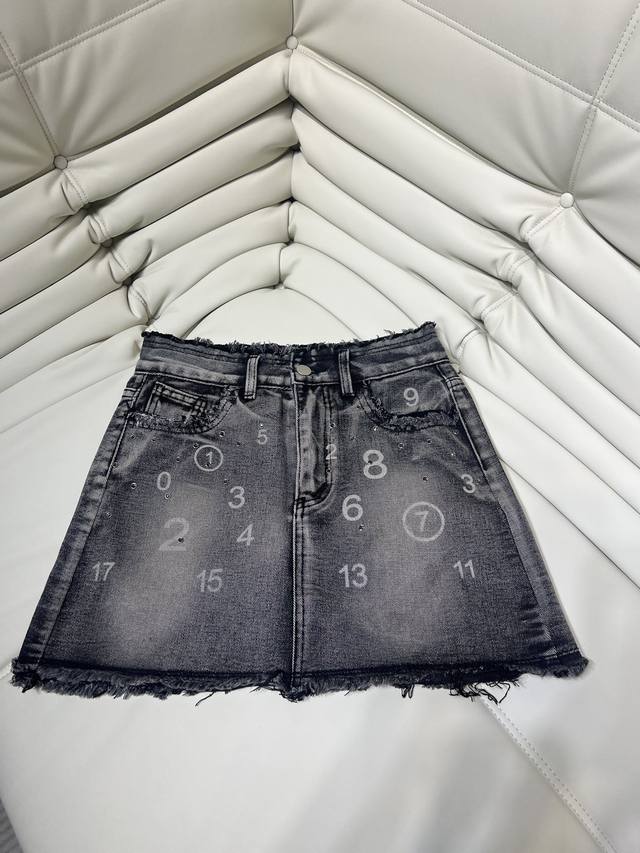 夏季新款 数字设计牛仔半裙#6720#尺码smlxl