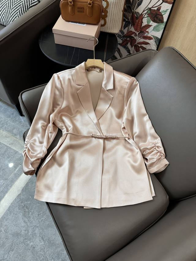 Xz042#新款西装外套 最高版本 100% 醋酸西装外套 白色 黑色 粉色 Smlxl