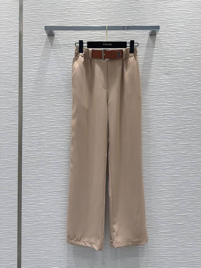 原单高端品质 Prad*A2024Ss最新系列西裤长裤！气质风御姐风 原版定制聚脂tr斜纹面料 厚实有质感 舒适透气 版型百搭不挑人上身美的不要不要的！ 腰部微