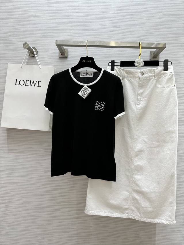 Loew2Ss重工刺绣logo短袖t恤 休闲时髦 高品质定制 现货首发size：S M L S码肩宽：36，胸围：90，衣长：58