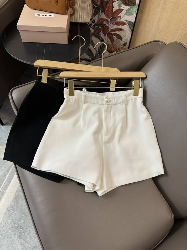 Xz24045#新款套装 阿玛尼 顶级货 醋酸面料双排扣西装短裤套装 白色 黑色 Smlxl