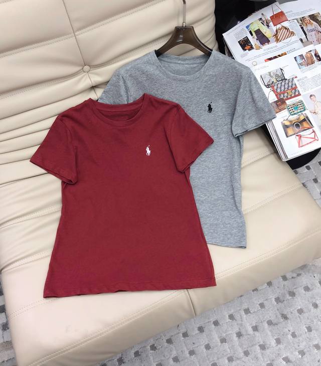 24新款 拉夫劳伦最新款 小马标刺绣圆领t恤，1:1定制，版型设计百搭简约，好穿又舒适。4色sml。