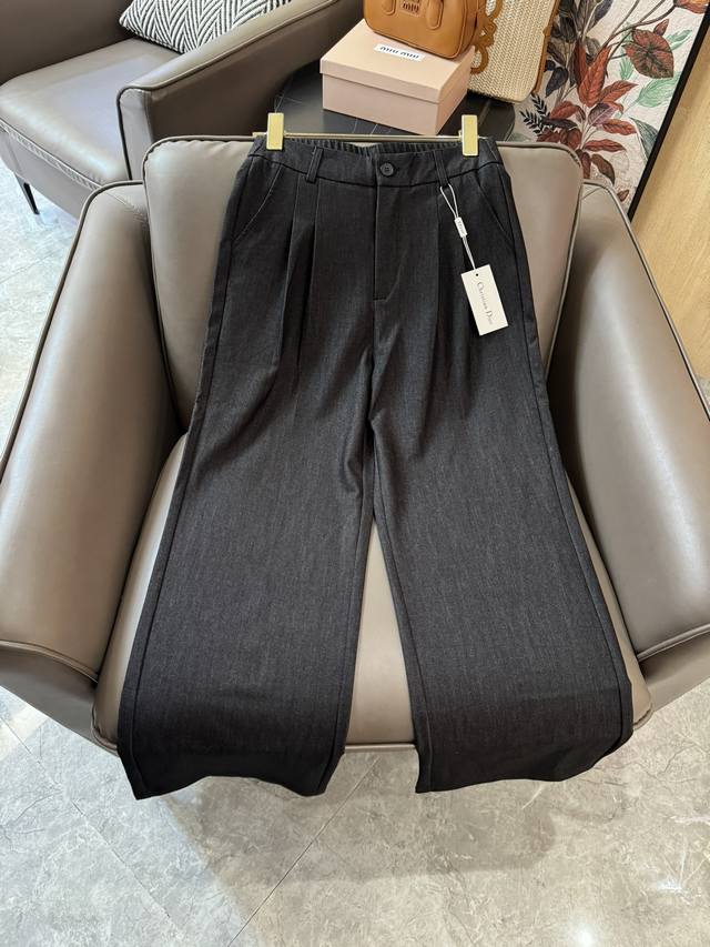 Xc0102#新款裤子 Dior 简洁 绣花小蜜蜂 牛仔棉长裤 蓝色 黑色 26 27 28 29