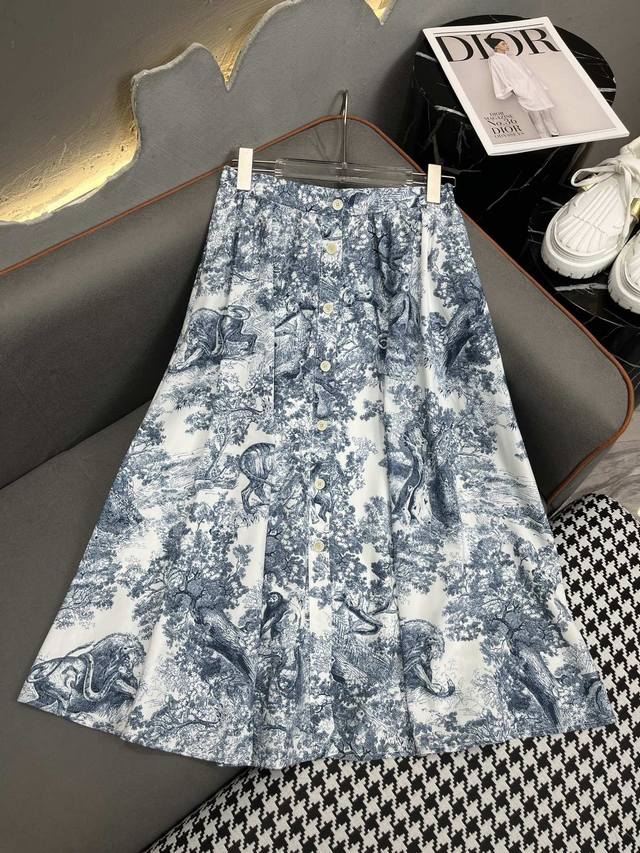Dio* 24Ss夏季新款半身裙 丛林花图案印花面料 单排扣版型 高品质 两色三码sml