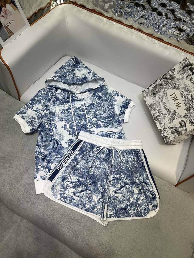 Dio* 24Ss夏季新款短裤套装 丛林花图案印花面料 高品质 两色三码sml